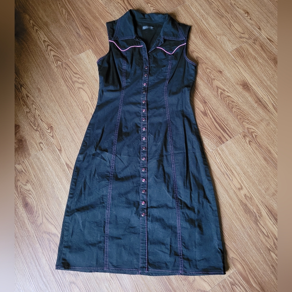 RARE y2k bebe western pearl snap wiggle dress rockabilly pinup